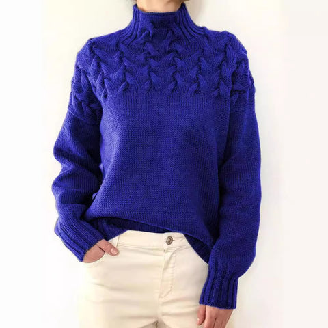 2026 cross-border new women's fashion cable knit turtleneck long sleeve sweater - ideal for independent e-commerce stores and ebay