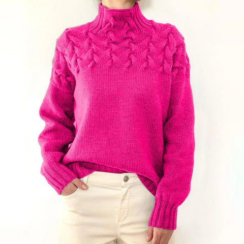 2026 cross-border new women's fashion cable knit turtleneck long sleeve sweater - ideal for independent e-commerce stores and ebay