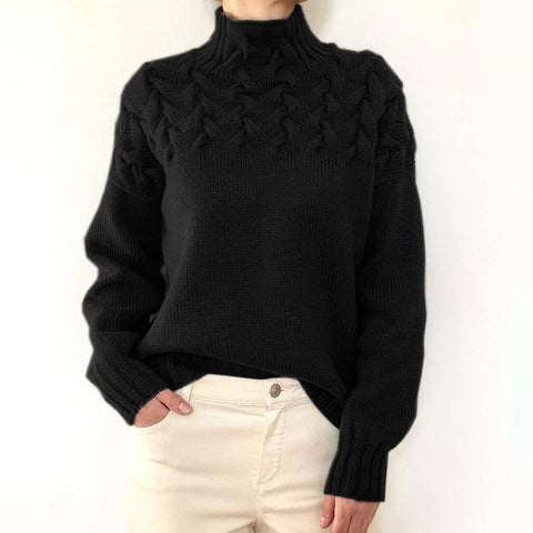 2026 cross-border new women's fashion cable knit turtleneck long sleeve sweater - ideal for independent e-commerce stores and ebay