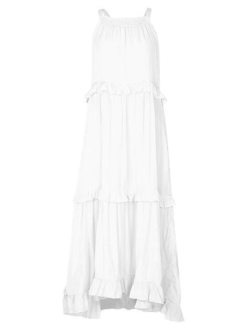 2026 summer new holiday lotus leaf edge long dress big swing elegant beach dress women