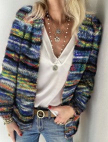Sweater knitting cardigan thin outwear loose outwear women