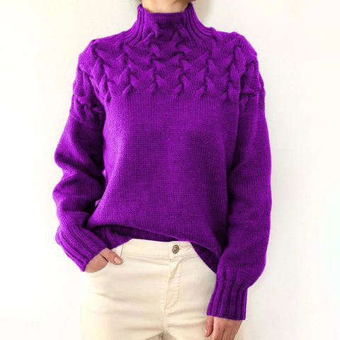 2026 cross-border new women's fashion cable knit turtleneck long sleeve sweater - ideal for independent e-commerce stores and ebay