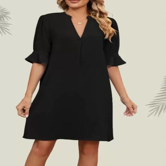 Black  V Neck Dresses