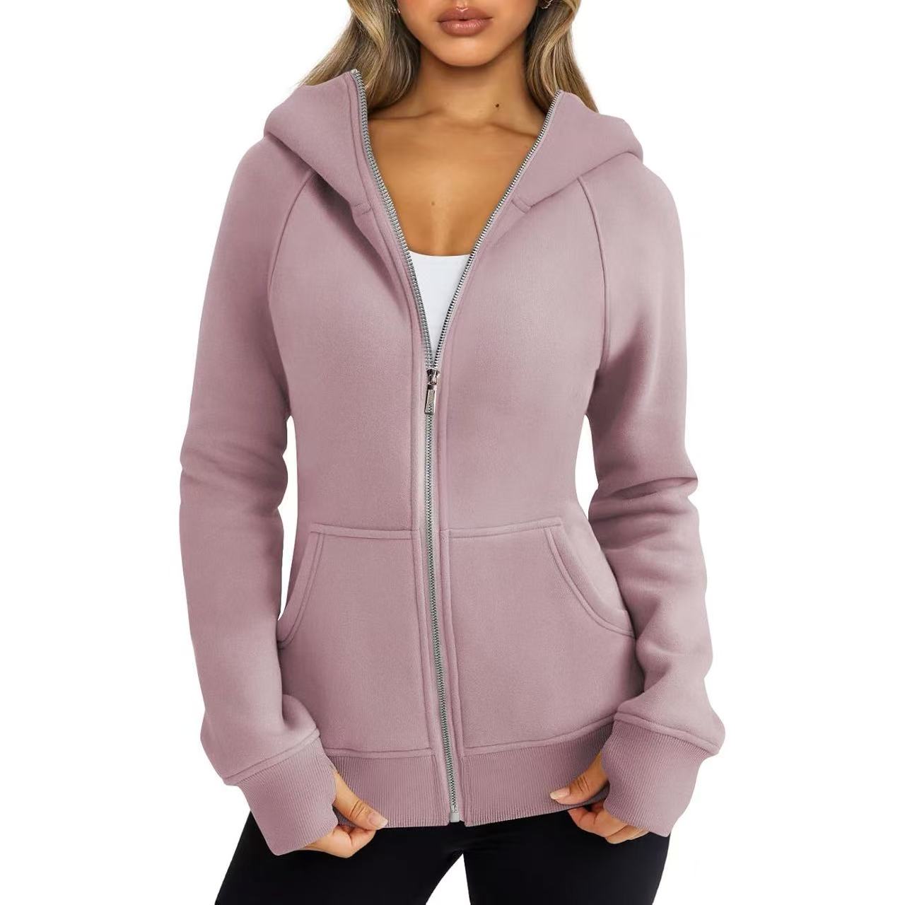 Women’s Zip Up Hoodies Fleece Jackets Oversized Sweatshirts Winter Clothes