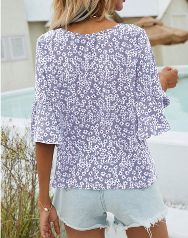 Women's Short Sleeve V-Neck Shirt Suitable For Summer Plus Size Tops